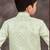 Green kasak zari jackard & banarasi silk indo western with silk dupion pajama for kids