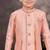 Pink banarasi silk indo western with silk dupion pajama for kids
