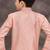 Pink banarasi silk indo western with silk dupion pajama for kids
