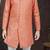Orange champion silk sherwani with silk dupion pajama for kids
