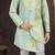 Green pure silk sherwani with silk dupion pajama for kids