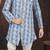Blue jackard sherwani with silk dupion pajama for kids