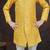 Yellow champion silk sherwani with silk dupion pajama for kids