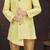 Yellow art silk sherwani with silk dupion pajama for kids