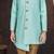 Green art silk sherwani with silk dupion pajama for kids