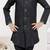 Black siyara jackard sherwani with silk dupion pajama for kids