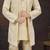 Yellow kasak zari jackard & banarasi silk indo western with silk dupion pajama for kids