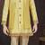 Yellow banarasi silk indo western with silk dupion pajama for kids