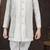 White kasak zari jackard & banarasi silk indo western with silk dupion pajama for kids