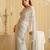 White embroidered organza saree