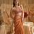 Orange plain organza saree