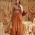 Orange plain organza saree