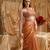 Orange plain organza saree
