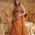 Orange plain organza saree