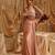 Gold plain satin saree