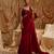 Red plain crepe saree