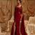 Red plain crepe saree