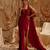 Red plain crepe saree