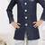 Blue imported silk sherwani with silk dupion dhoti for kids