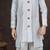 White power silk indo western with silk dupion dhoti for kids