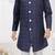 Blue champion silk sherwani with silk dupion pajama for kids