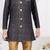 Blue zari jackard sherwani with silk dupion pajama for kids