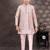 Pink banarasi silk indo western with silk dupion pajama for kids