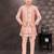 Pink banarasi silk indo western with silk dupion pajama for kids