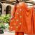 Cotton satin a-line kurti-pant-dupatta set