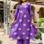 Cotton satin a-line kurti-pant-dupatta set