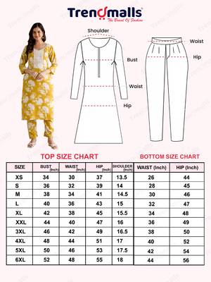 Trendmalls Yellow Cotton Slub Magic Printed Kurta Pant Embroidery Neck Work Kurta Set  5