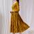 Mustard color poly georgette anarkali digital printed gown