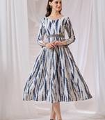 White color poly georgette anarkali digital printed gown