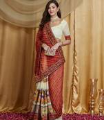 Riva enterprise women's designer embroidery georgette saree with unstitched blouse