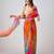 Multicolor printed crepe saree