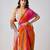 Multicolor printed crepe saree