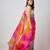 Multicolor printed crepe saree