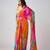 Multicolor printed crepe saree