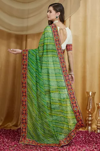 Riva enterprise women's designer embroidery georgette saree with unstitched blouse