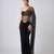 Black plain net saree