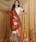 Riva enterprise women's designer embroidery georgette saree with unstitched blouse