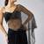 Black plain net saree