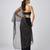 Black plain net saree