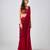 Red plain nylon saree