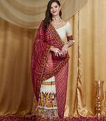 Riva enterprise women's designer embroidery georgette saree with unstitched blouse