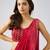 Red plain nylon saree
