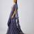 Blue printed nylon saree