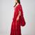Red plain nylon saree