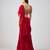 Red plain nylon saree