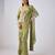 Green embroidered nylon saree with jacket